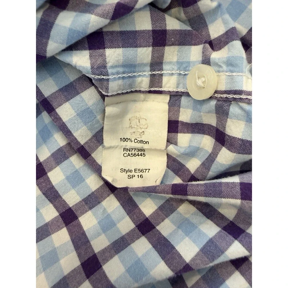 J. Crew Men’s Long Sleeve Cotton Plaid Shirt, XL, Slim, GUC